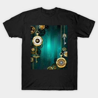 Jewelry Watch on a Green Background ( Steampunk ) T-Shirt